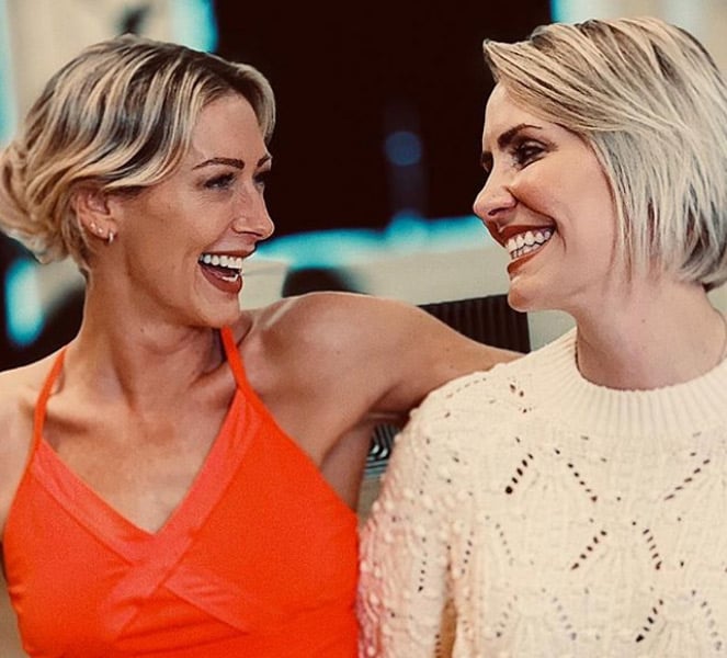 Claire Richards with Friend Faye Tozer